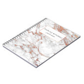 Witte en goudmarmer-spiraallaptop notitieboek (Linkerzijde)