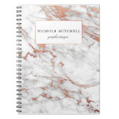 Witte en goudmarmer-spiraallaptop notitieboek (Voorkant)