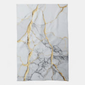 Witte en goudmarmer theedoek (Verticaal)
