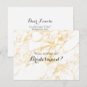 Witte en goudmarmer uitnodiging briefkaart (Voorkant / Achterkant)