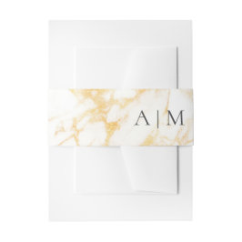 Witte en goudmarmer uitnodigingen wikkel