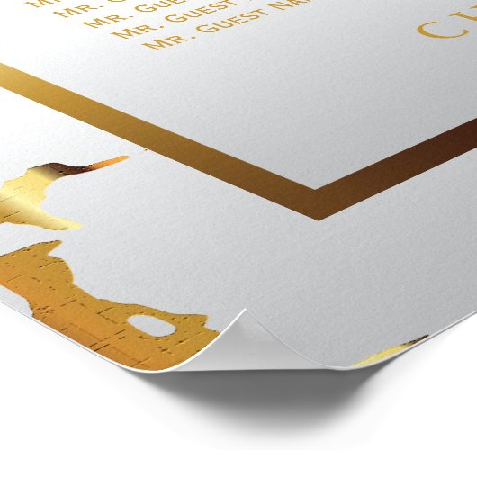 Witte en goudmarmer - Zitkool (12) Poster (Hoek)