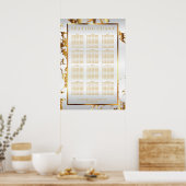 Witte en goudmarmer - Zitkool (12) Poster (Keuken)