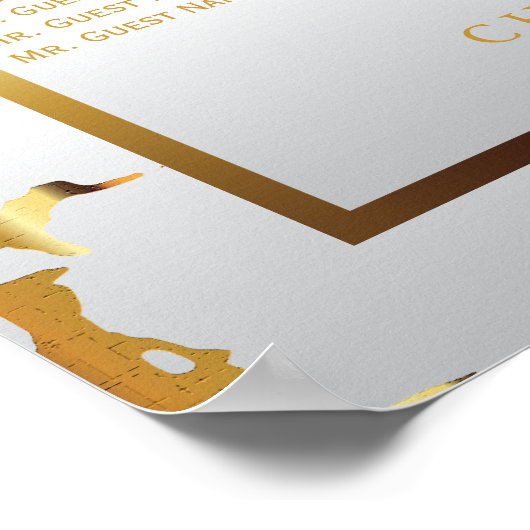 Witte en goudmarmer - Zitkool (9) Poster (Hoek)