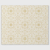 Witte en goudMarokkaanse geometrische patronen Cadeaupapier (Vlak)