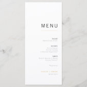 Witte en goudmoderne minimalistische bruiloft menu (Voorkant)