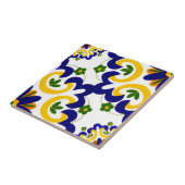 witte en goudmuurtegels hedendaagse florale moti tegeltje (Zijkant)