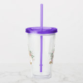 Witte en goudpompoenen Waterverf Acryl Drinkbeker (Rechts)