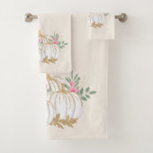 Witte en goudpompoenen Waterverf Bad Handdoek (Insitu)