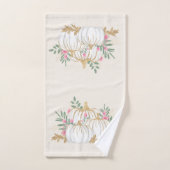 Witte en goudpompoenen Waterverf Bad Handdoek (Handdoek)