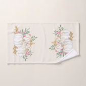 Witte en goudpompoenen Waterverf Bad Handdoek (Handdoek)