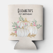 Witte en goudpompoenen Waterverf Birthday Blikjeskoeler (Achterkant)