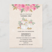 Witte en goudpompoenen Waterverf Birthday Uitnodiging Briefkaart (Voorkant)