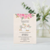 Witte en goudpompoenen Waterverf Birthday Uitnodiging Briefkaart (Staand voorkant)