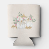 Witte en goudpompoenen Waterverf Blikjeskoeler (Achterkant)