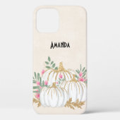 Witte en goudpompoenen Waterverf Case-Mate iPhone Case (Achterkant)