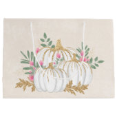 Witte en goudpompoenen Waterverf Groot Cadeauzakje (Achterkant)