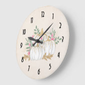 Witte en goudpompoenen Waterverf Grote Klok (Hoek)