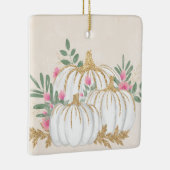 Witte en goudpompoenen Waterverf Keramisch Ornament (Rechts)