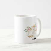 Witte en goudpompoenen Waterverf Koffiemok (Voorkant rechts)