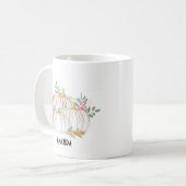 Witte en goudpompoenen Waterverf Koffiemok (Voorkant links)