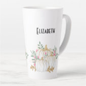 Witte en goudpompoenen Waterverf Latte Mok (Rechterhoek)