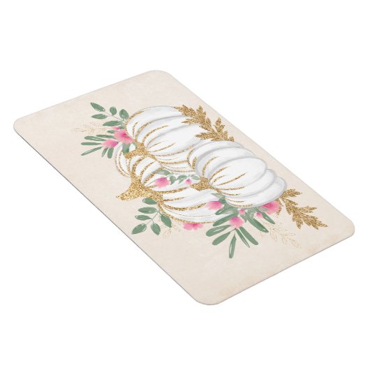 Witte en goudpompoenen Waterverf Magneet (Rechterzijde)