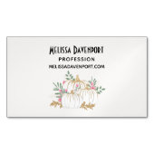 Witte en goudpompoenen Waterverf Magnetisch Visitekaartje (Voorkant)