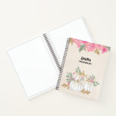 Witte en goudpompoenen Waterverf Notitieboek (Binnen)