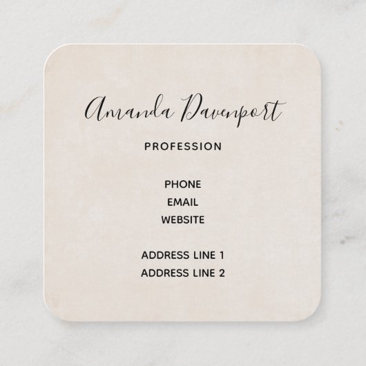 Witte en goudpompoenen Waterverf Vierkante Visitekaartje (Achterkant)