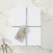 witte en goudversiering met lint cadeaulabel (Met Touw)