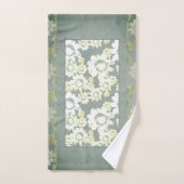 Witte en Grijze Bloemen Kant Badhanddoeken Bad Handdoek (Handdoek)