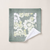 Witte en Grijze Bloemen Kant Badhanddoeken Bad Handdoek (Wasdoekje)