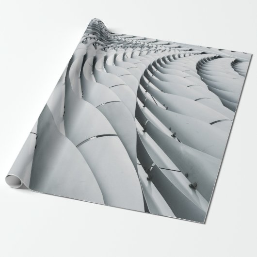 Witte en grijze bouwstructuur cadeaupapier (Uitgerold)