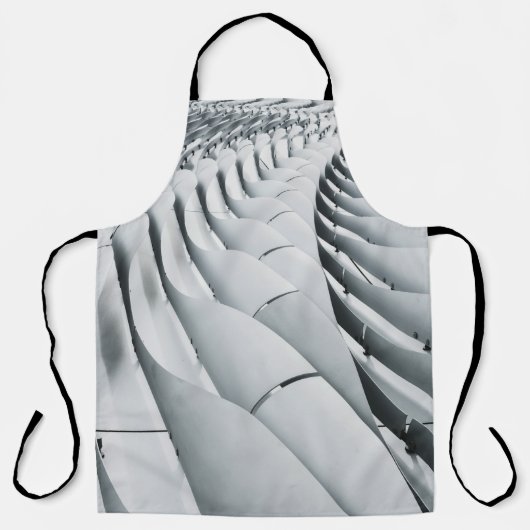 Witte en grijze bouwstructuur schort (Voorkant)