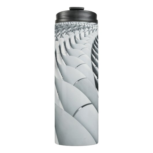 Witte en grijze bouwstructuur thermosbeker (Voorkant)
