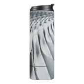 Witte en grijze bouwstructuur thermosbeker (Gedraaid links)