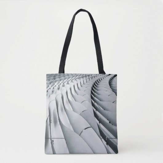 Witte en grijze bouwstructuur tote bag (Voorkant)