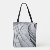 Witte en grijze bouwstructuur tote bag (Achterkant)