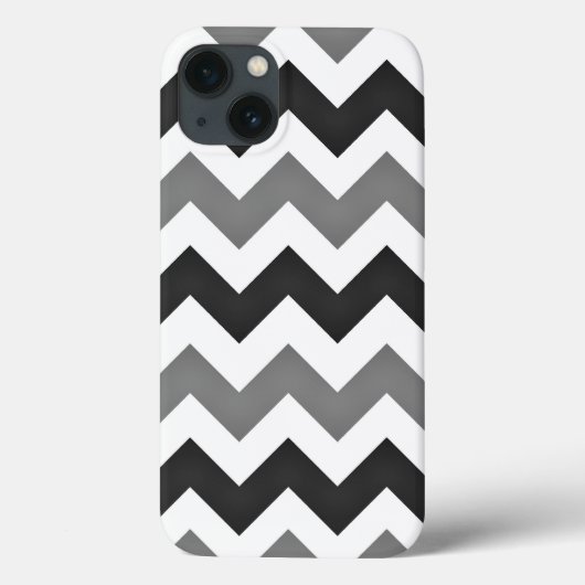 Witte en grijze Chevron Zigzag Case-Mate iPhone Case (Achterkant)