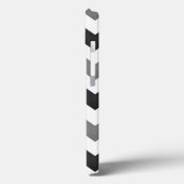 Witte en grijze Chevron Zigzag Case-Mate iPhone Case (Achterkant / Links)