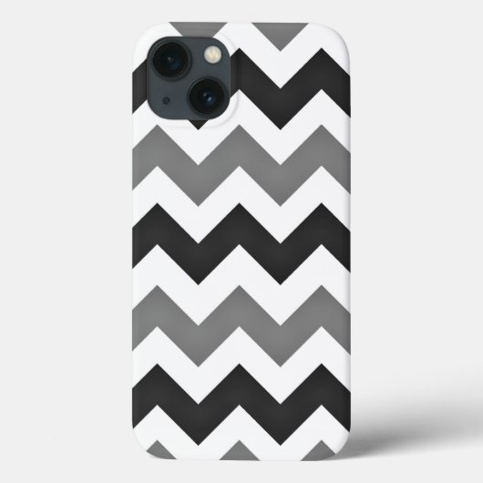 Witte en grijze Chevron Zigzag Case-Mate iPhone Case (Achterkant)