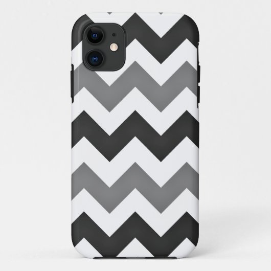 Witte en grijze Chevron Zigzag Case-Mate iPhone Case (Achterkant)