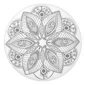 witte en grijze cirkelzijde keramische knop (Voorkant)