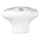 witte en grijze cirkelzijde keramische knop (Zijkant)