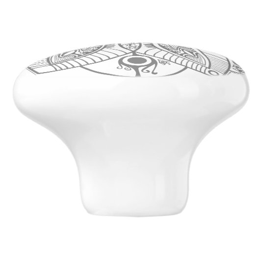 witte en grijze cirkelzijde keramische knop (Zijkant)