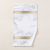 Witte en grijze faux-goudstrepen bad handdoek (Handdoek)