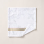 Witte en grijze faux-goudstrepen bad handdoek (Wasdoekje)