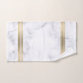 Witte en grijze faux-goudstrepen bad handdoek (Handdoek)