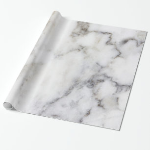 Witte en grijze Faux Marble Cadeaupapier